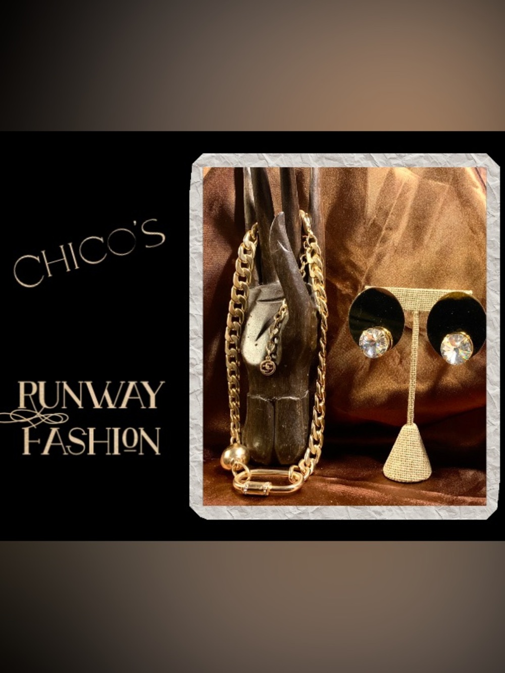 5 PC Runway High Fashion Gold Tone Set - Picture 3 of 8
